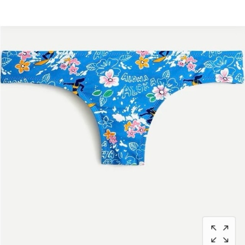 NWT J. Crew Blue Floral Bikini Bottoms with Tropical Print
